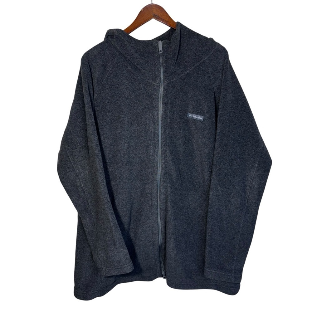 Columbia Grey Fleece Hooded Full Zip Sweater Size 3X